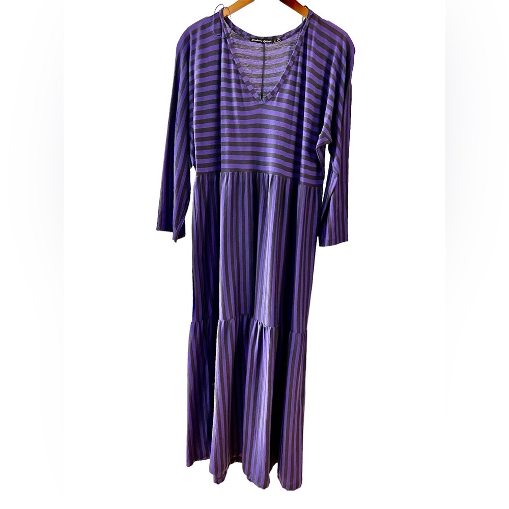 Gudrun Sjoden purple stripe dress NWOT